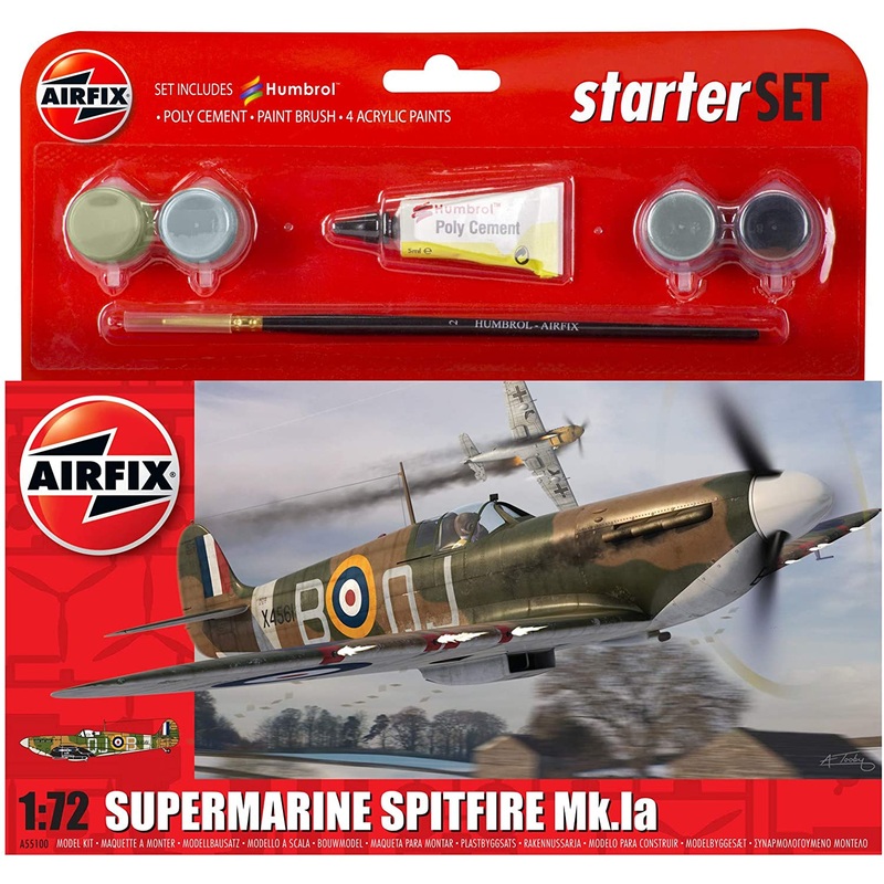 Airfix Small Starter Set - Supermarine Spitfire Mkia