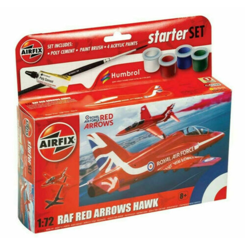 Airfix Small Starter Set -  Red Arrows Hawk