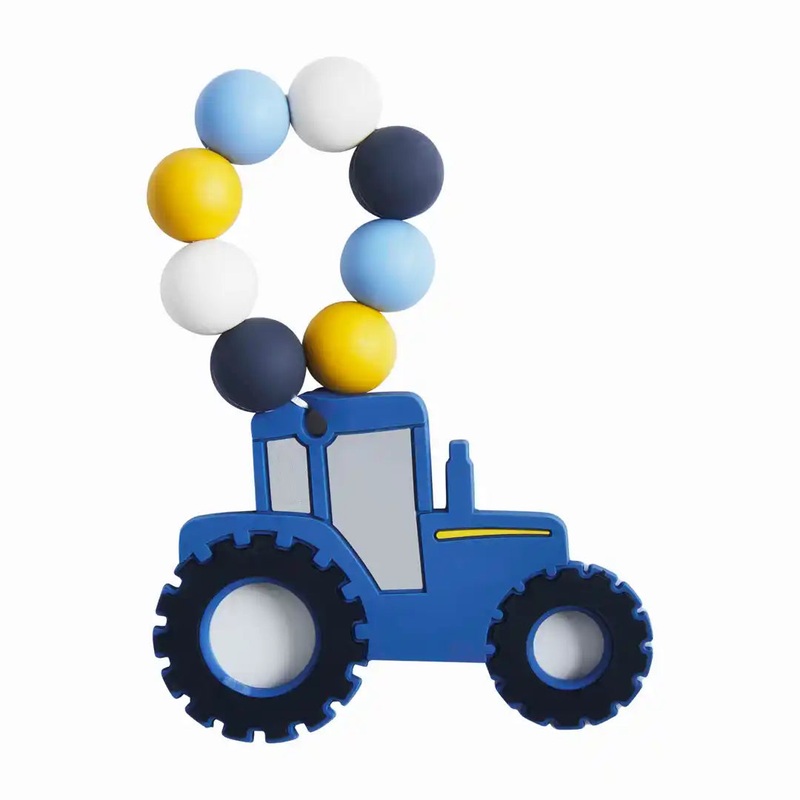 Blue Tractor Silicone Teether