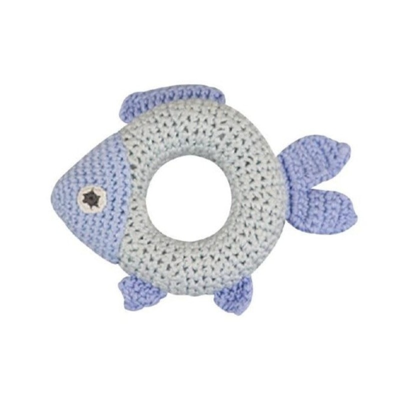 Blue Fish Bamboo 5" Ring Rattle