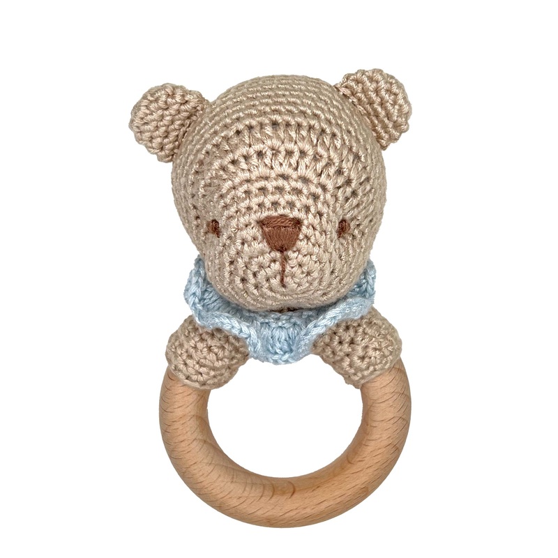 Bear Crochet Woodring Rattle