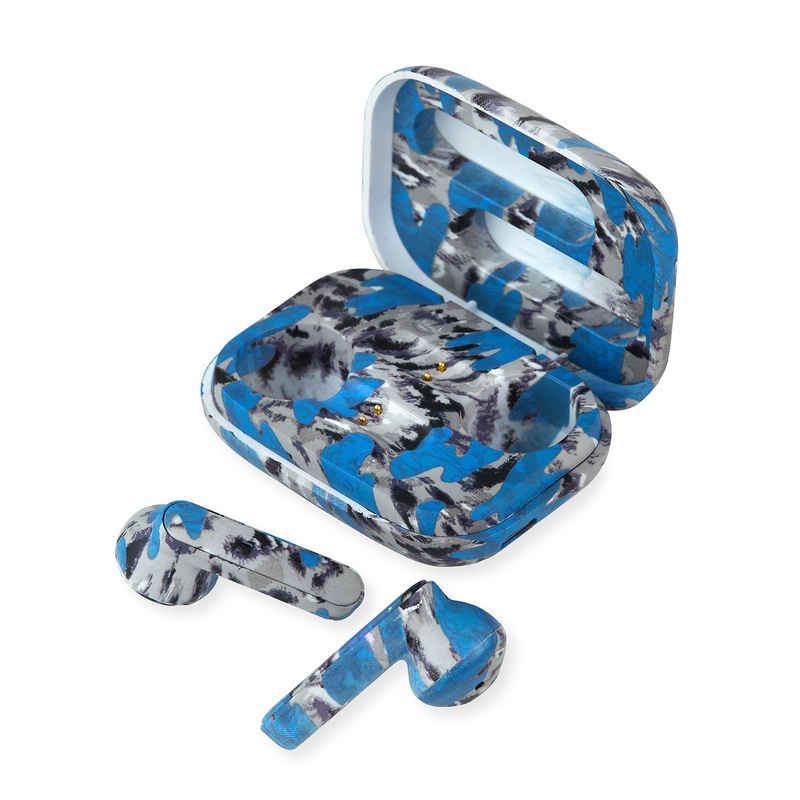 Blue Tie Dye Compact Ear Buds
