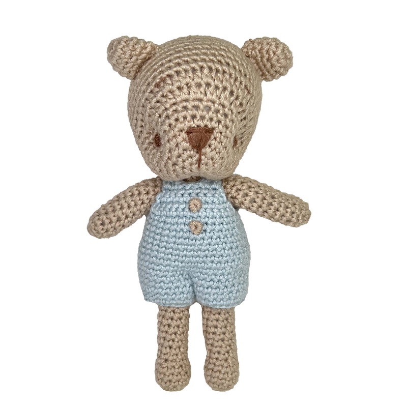 Bear Bamboo Crochet Rattle 5"