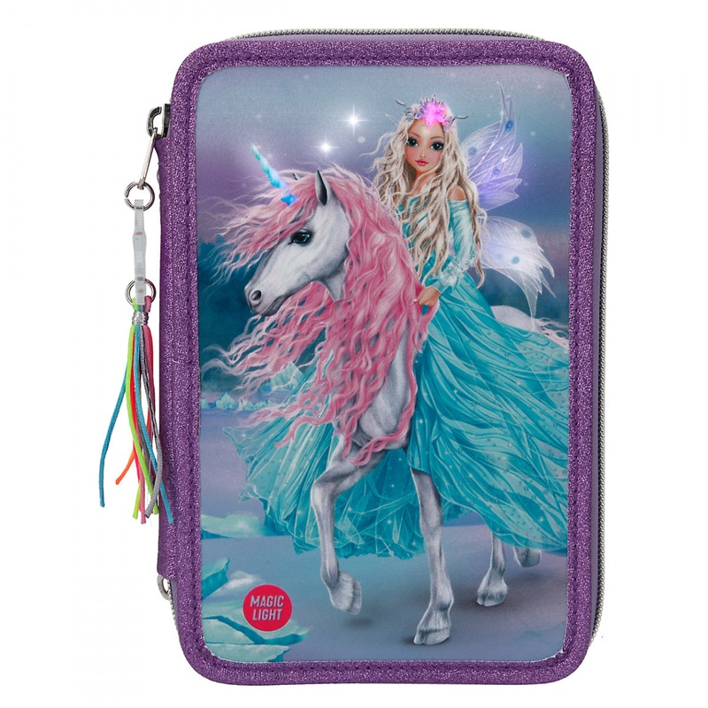 TOPModel Triple Filled Pencil Case - Ice Friends with Lights