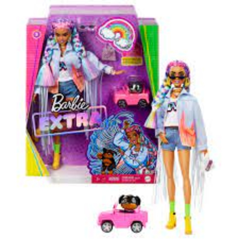 Barbie Extra #10 In Floral-Print Jacket with DJ Mouse Pet