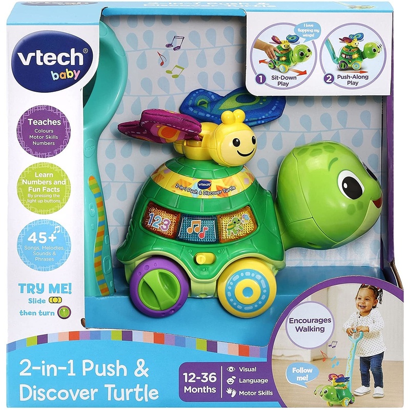 Vtech 2-in-1 Push & Discover Turtle
