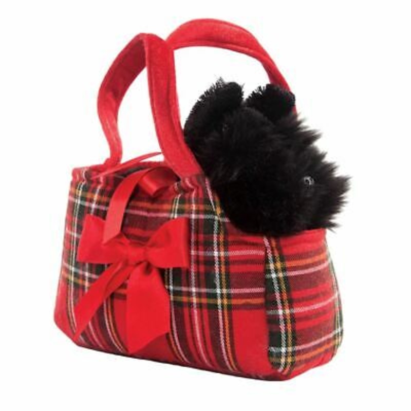 Aurora Fancy Pals Bag - Scottie in Tartan Bag