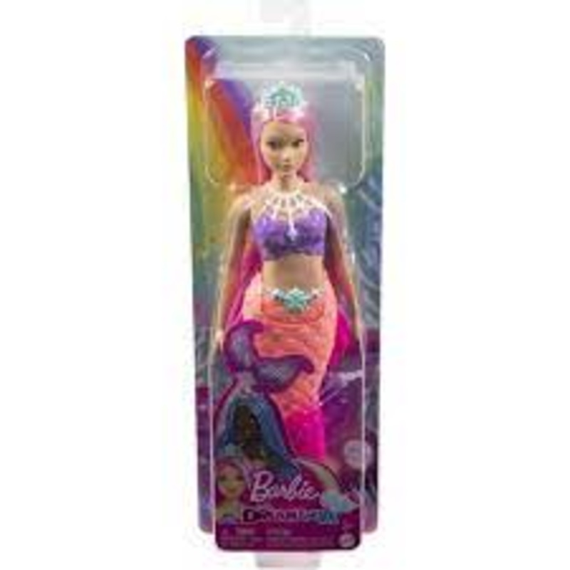 Barbie Mermaid With Pink Hair and Turquoise Crown