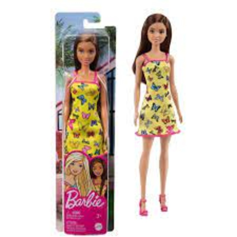 Barbie With Yellow Dress With Butterflies