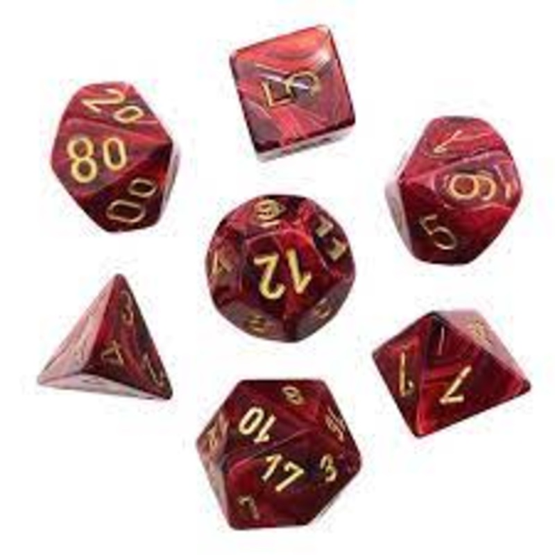 Vortex Burgundy/Gold Polyhedral 7-Die Set