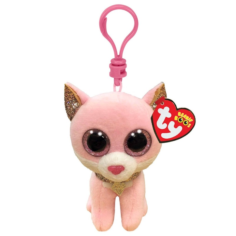TY Beanie Boos Key Clip - Fiona Pink Cat