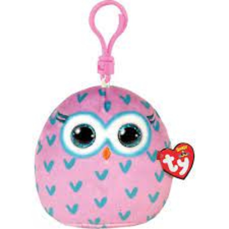TY Squishy Beanies Key Clip - Winks Owl